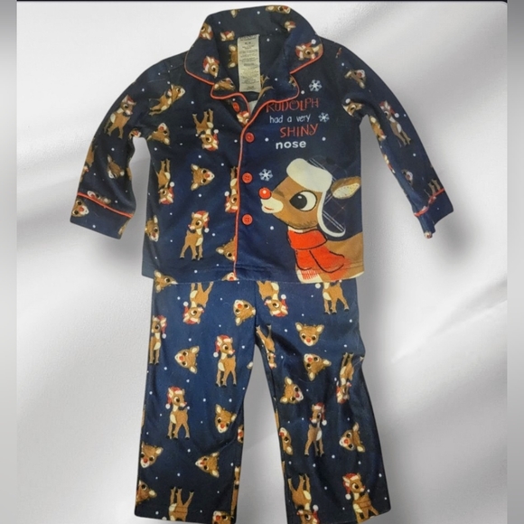 2-Piece Child Rudolph The Red-Nosed Reindeer PJ Set Long Sleeves, Unisex Size 3T - Picture 1 of 8